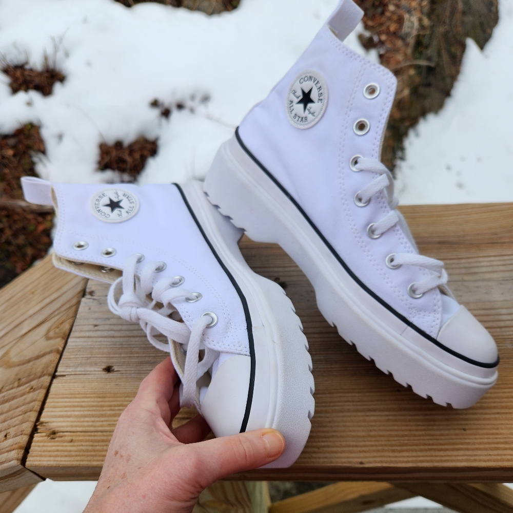 Converse White High-Top Platform Sneakers
